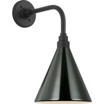 Academy Outdoor Rex Barn Savannah Conical Wall Light - Matte Black / Green