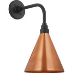 Academy Outdoor Rex Barn Savannah Conical Wall Light - Matte Black / Soft Copper