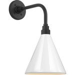 Academy Outdoor Rex Barn Savannah Conical Wall Light - Matte Black / White