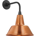 Academy Outdoor Rex Barn Bowers Shade Wall Light - Matte Black / Soft Copper