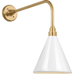 Academy Outdoor Rex Savannah Conical Wall Light - Hand-Rubbed Antique Brass / White
