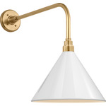 Academy Outdoor Rex Savannah Conical Wall Light - Hand-Rubbed Antique Brass / White