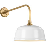 Academy Outdoor Rex Rockhouse Shade Wall Light - Hand-Rubbed Antique Brass / White