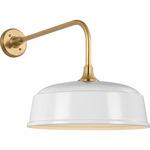 Academy Outdoor Rex Rockhouse Shade Wall Light - Hand-Rubbed Antique Brass / White