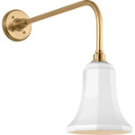Academy Outdoor Rex Savannah Shade Wall Light - Hand-Rubbed Antique Brass / White