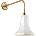 Academy Outdoor Rex Savannah Shade Wall Light - Hand-Rubbed Antique Brass / White