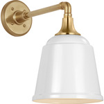 Academy Outdoor Mack Barn Sm Rockhouse Wall Light - Hand-Rubbed Antique Brass / White