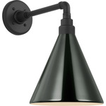 Academy Outdoor Mack Barn Savannah Conical Wall Light - Matte Black / Green