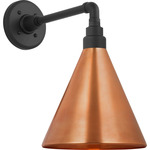 Academy Outdoor Mack Barn Savannah Conical Wall Light - Matte Black / Soft Copper