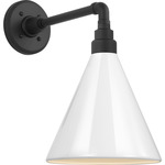 Academy Outdoor Mack Barn Savannah Conical Wall Light - Matte Black / White