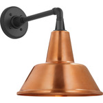 Academy Outdoor Mack Barn Bowers Shade Wall Light - Matte Black / Soft Copper