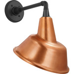 Academy Outdoor Mack Barn Tilt Bowers Shade Wall Light - Matte Black / Soft Copper