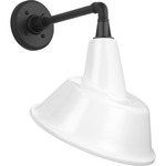 Academy Outdoor Mack Barn Tilt Bowers Shade Wall Light - Matte Black / White