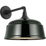 Academy Outdoor Mack Barn Rockhouse Shade Wall Light - Matte Black / Green