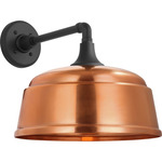 Academy Outdoor Mack Barn Rockhouse Shade Wall Light - Matte Black / Soft Copper