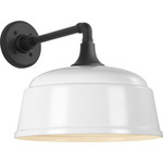 Academy Outdoor Mack Barn Rockhouse Shade Wall Light - Matte Black / White