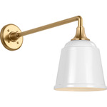 Academy Outdoor Mack Small Rockhouse Shade Wall Light - Hand-Rubbed Antique Brass / White