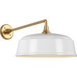 Academy Outdoor Mack Rockhouse Shade Wall Light - Hand-Rubbed Antique Brass / White