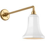 Academy Outdoor Mack Savannah Shade Wall Light - Hand-Rubbed Antique Brass / White