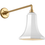 Academy Outdoor Mack Savannah Shade Wall Light - Hand-Rubbed Antique Brass / White