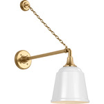 Academy Outdoor Anchored Mack Sm Rockhouse Shade Wall Light - Hand-Rubbed Antique Brass / White
