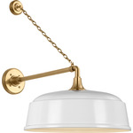 Academy Outdoor Anchored Mack Rockhouse Shade Wall Light - Hand-Rubbed Antique Brass / White
