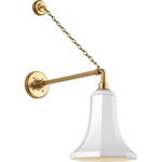 Academy Outdoor Anchored Mack Savannah Shade Wall Light - Hand-Rubbed Antique Brass / White