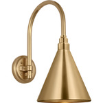 Academy Outdoor Arched 16in Mack Savannah Conical Wall Light - Hand-Rubbed Antique Brass