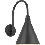Academy Outdoor Arched 16in Mack Savannah Conical Wall Light - Matte Black