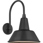 Academy Outdoor Arched 16in Mack Bowers Shade Wall Light - Matte Black