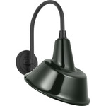 Academy Outdoor Arched 16 Mack Tilt Bowers Shade Wall Light - Matte Black / Green