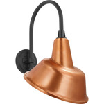Academy Outdoor Arched 16 Mack Tilt Bowers Shade Wall Light - Matte Black / Soft Copper