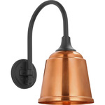 Academy Outdoor Arched 16 Mack Sm Rockhouse Wall Light - Matte Black / Soft Copper