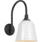 Academy Outdoor Arched 16 Mack Sm Rockhouse Wall Light - Matte Black / White