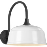 Academy Outdoor Arched 16in Mack Rockhouse Shade Wall Light - Matte Black / White