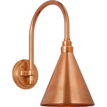 Academy Outdoor Arched 16in Mack Savannah Conical Wall Light - Soft Copper