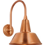Academy Outdoor Arched 16in Mack Bowers Shade Wall Light - Soft Copper