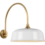 Academy Outdoor Arched Mack Rockhouse Shade Wall Light - Hand-Rubbed Antique Brass / White