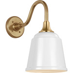 Academy Outdoor Flynn Barn Sm Rockhouse Wall Light - Hand-Rubbed Antique Brass / White