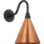 Academy Outdoor Flynn Barn Savannah Conical Wall Light - Matte Black / Soft Copper