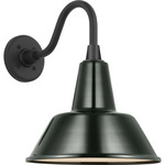 Academy Outdoor Flynn Barn Bowers Shade Wall Light - Matte Black / Green