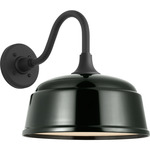 Academy Outdoor Flynn Barn Rockhouse Shade Wall Light - Matte Black / Green