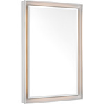 Tricia Color-Select Rectangular Mirror with Light - Matte White / Polished Nickel / Mirror