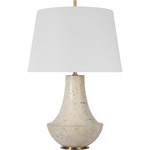 Kefi Table Lamp - Natural Travertine / Linen