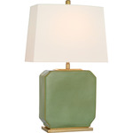 Monique Table Lamp - Silk Green / Linen