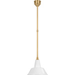 Academy Bowers Outdoor Pendant - Hand-Rubbed Antique Brass / White