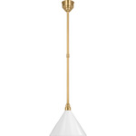 Academy Savannah Conical Outdoor Pendant - Hand-Rubbed Antique Brass / White