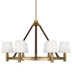 Grayson Chandelier - Time Worn Brass / White