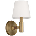Grayson Wall Sconce - Time Worn Brass / White