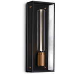 Caged Wet Wall Light - Black / Warm Sunset / Clear